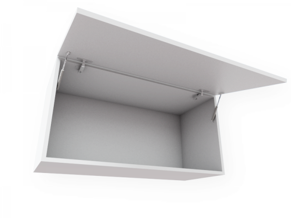 Armário Aéreo Modulado 120cm 1 Porta De Vidro Basculante Arizona Casa Versatile - Branco/Jequitibá