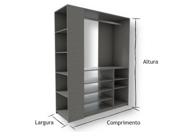 Guarda Roupa Aberto Arara Lino Piombo - Marcena