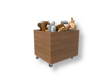 Caixa com Rodinhas e Brinquedos