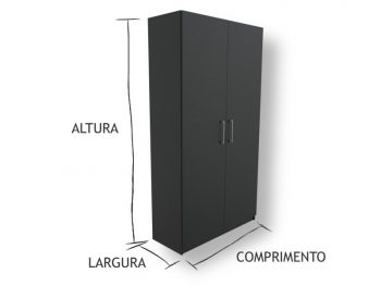 Armário Multiuso 2 Portas Preto - Marcena - MLADKCS4