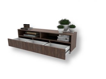 Rack com Gavetas e Rodinhas Pau Ferro - KFDVcS54