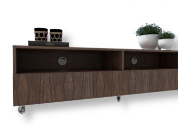 Rack com Gavetas e Rodinhas Pau Ferro - 1SD45C