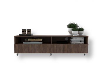 Rack com Gavetas e Rodinhas Pau Ferro - 15FD415