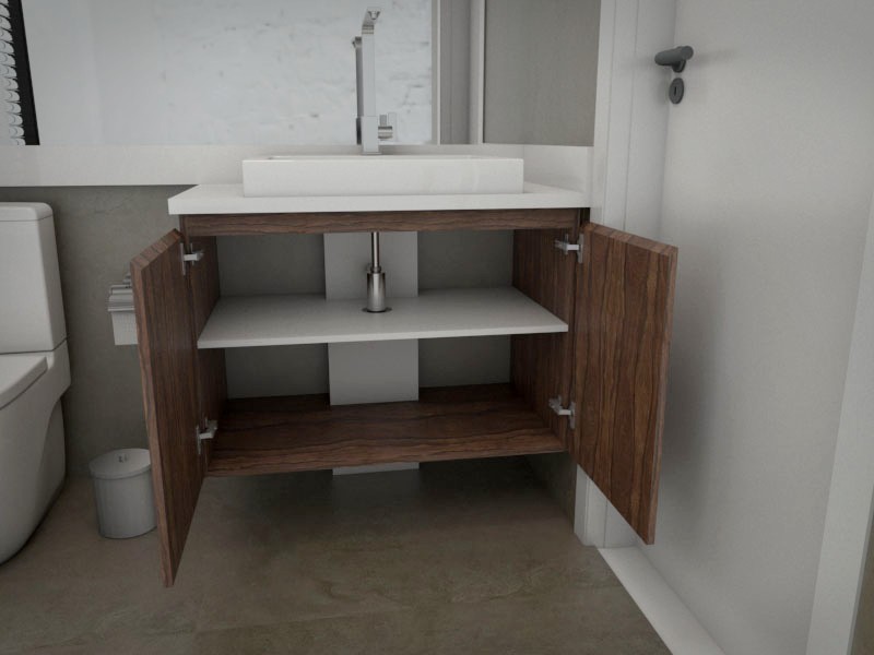 Gabinete Banheiro 2 Portas Pau Ferro - Marcena | Móveis Sob Medida