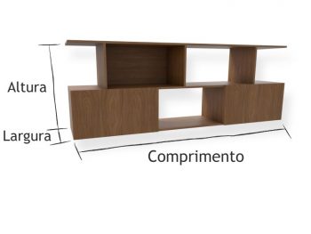 Armário Aéreo Basculantes e Nichos Louro Freijó - Marcena 14