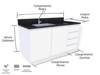 Conjunto Cozinha Planejada Branca M1 - Marcena 2