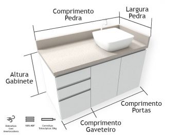 Gabinete de Banheiro com Gavetas